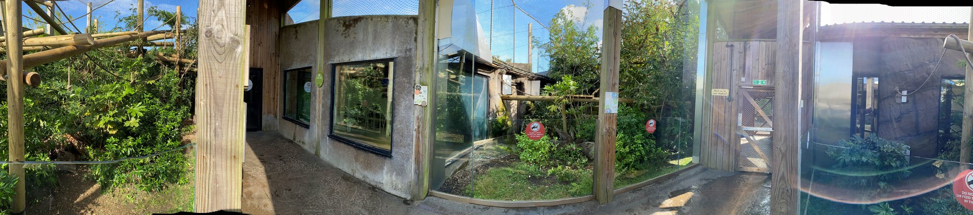 worlds apart panorama, tamandua, titi and marmoset, to sloth and pied tamarin and tamandua house