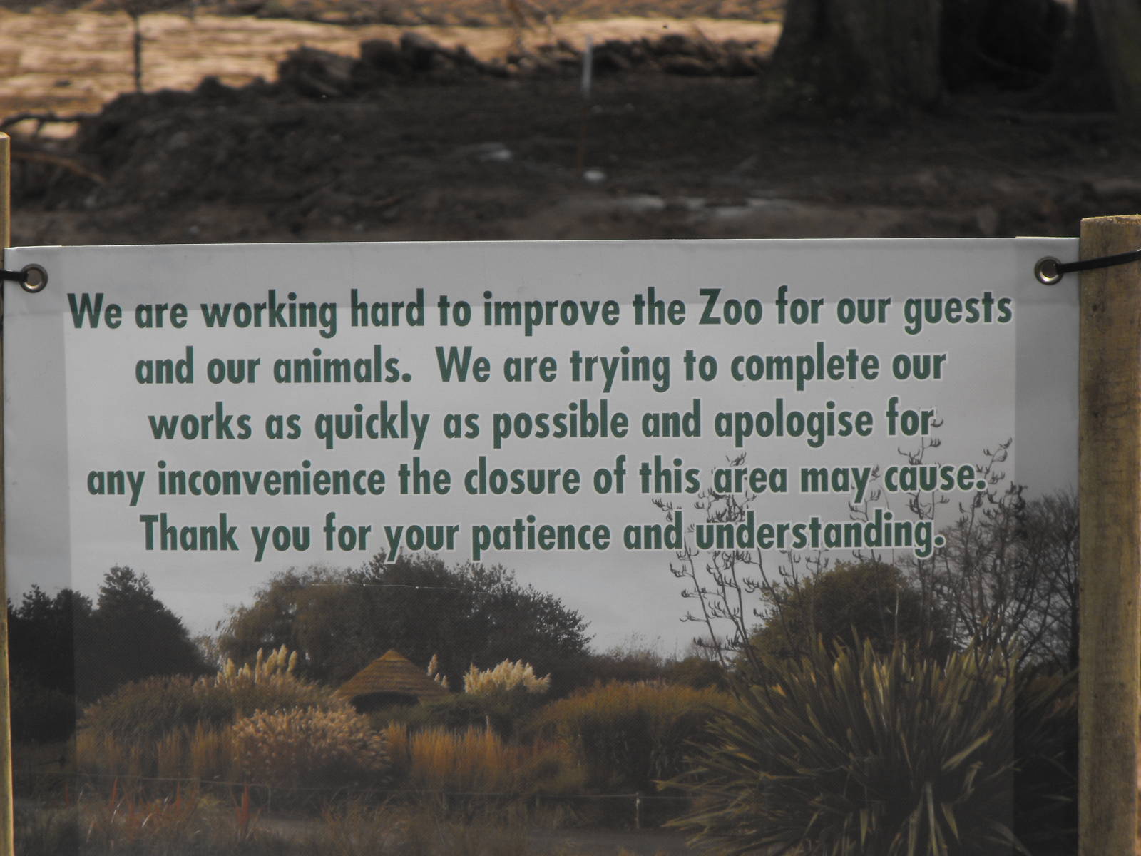 Zebra/Oryx Enclosure Work Sign