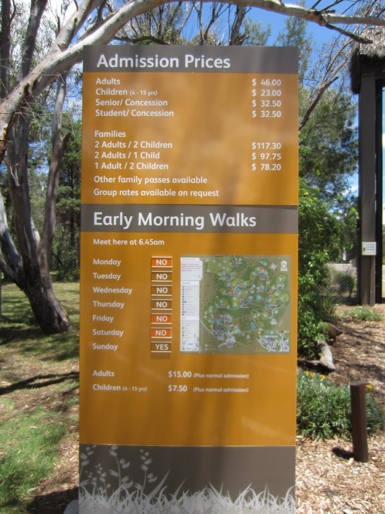 Zoo Admission prices