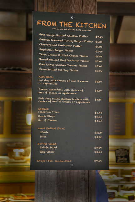 zoo cafe menu
