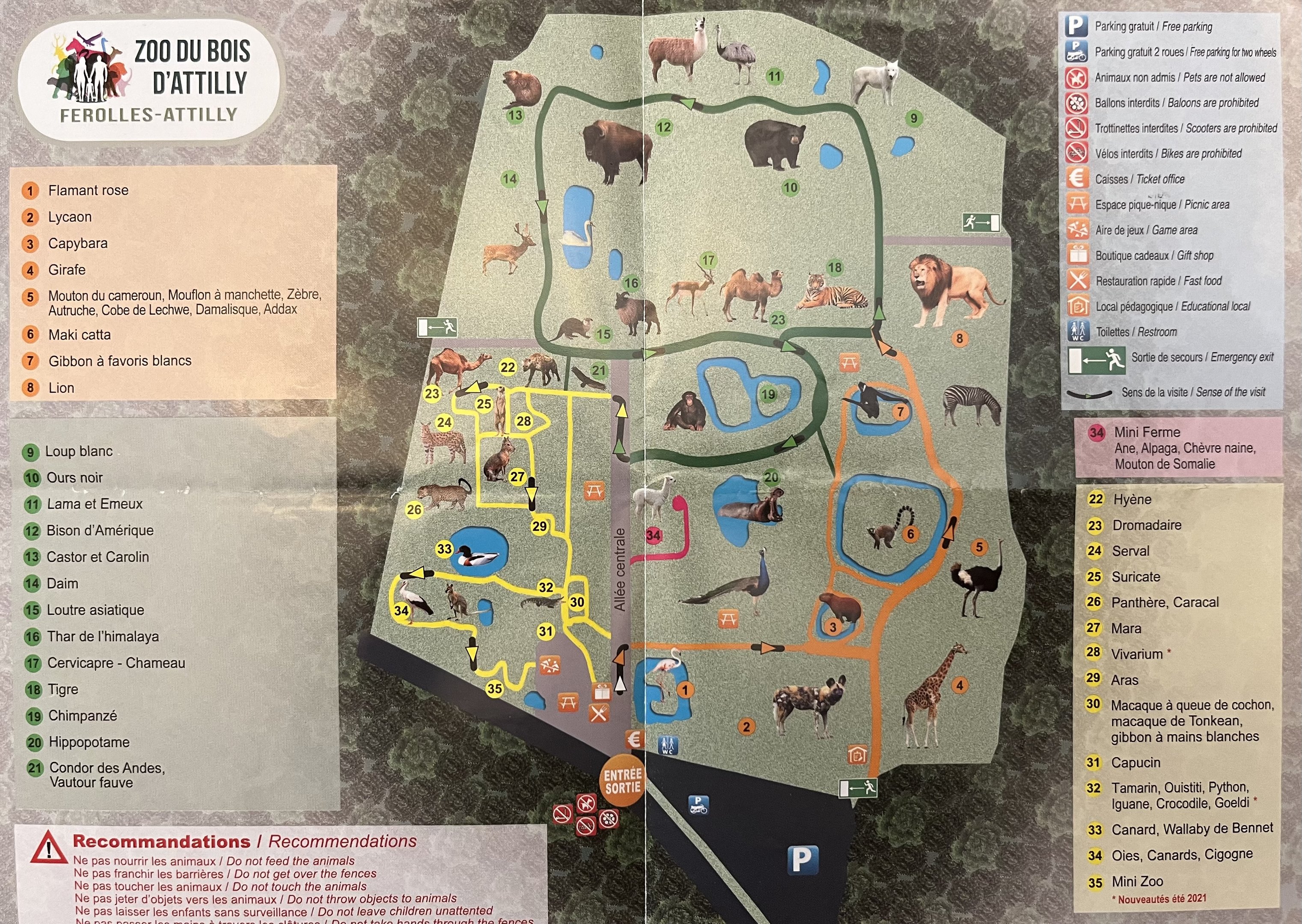 Zoo du Bois d’Attilly Map - 2021