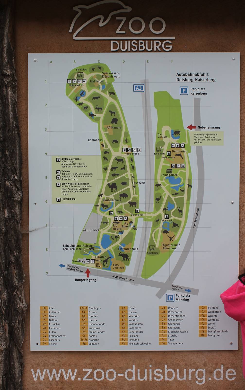 Zoo Duisburg map 2016