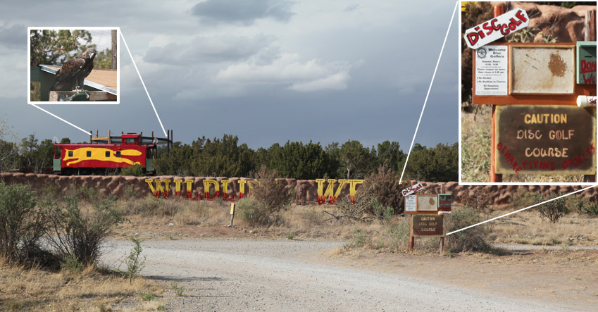 zoo entrance with disc golf course