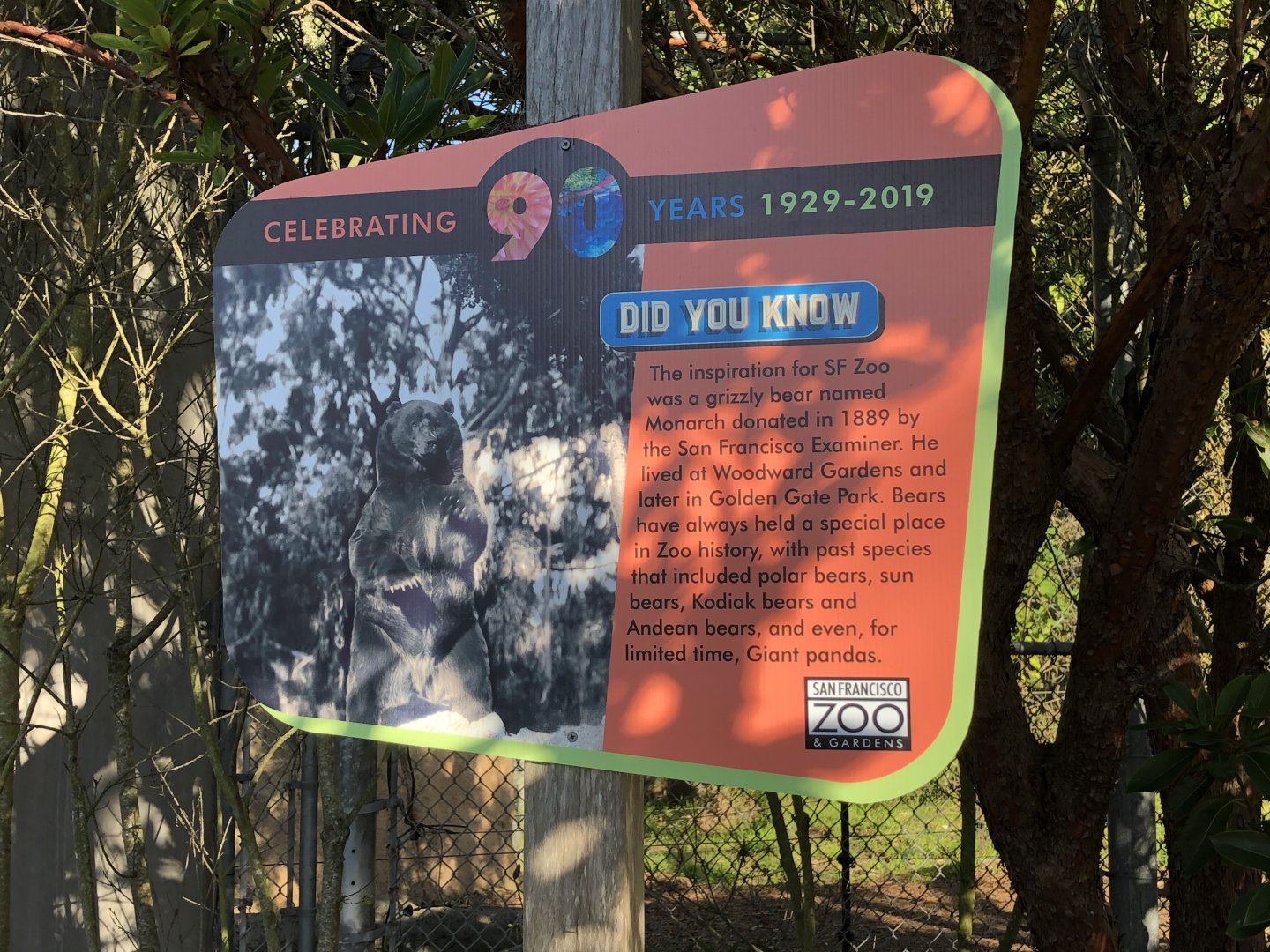 Zoo history signage