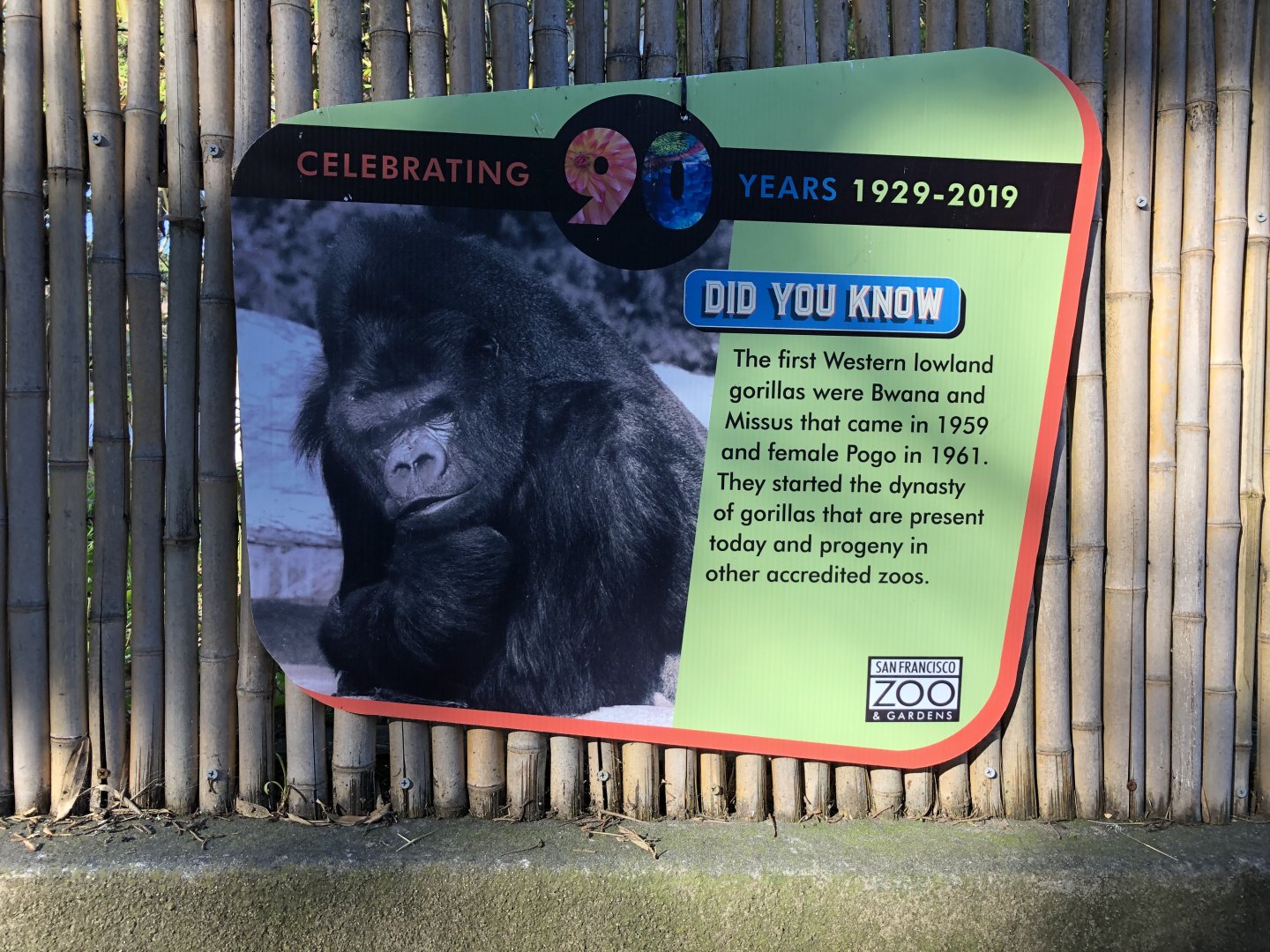 Zoo history signage