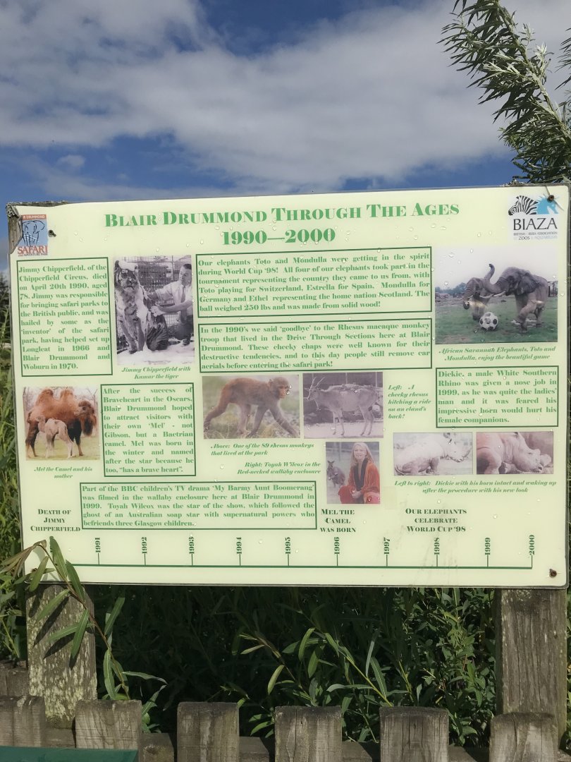 Zoo history timeline 1990-2000 signage