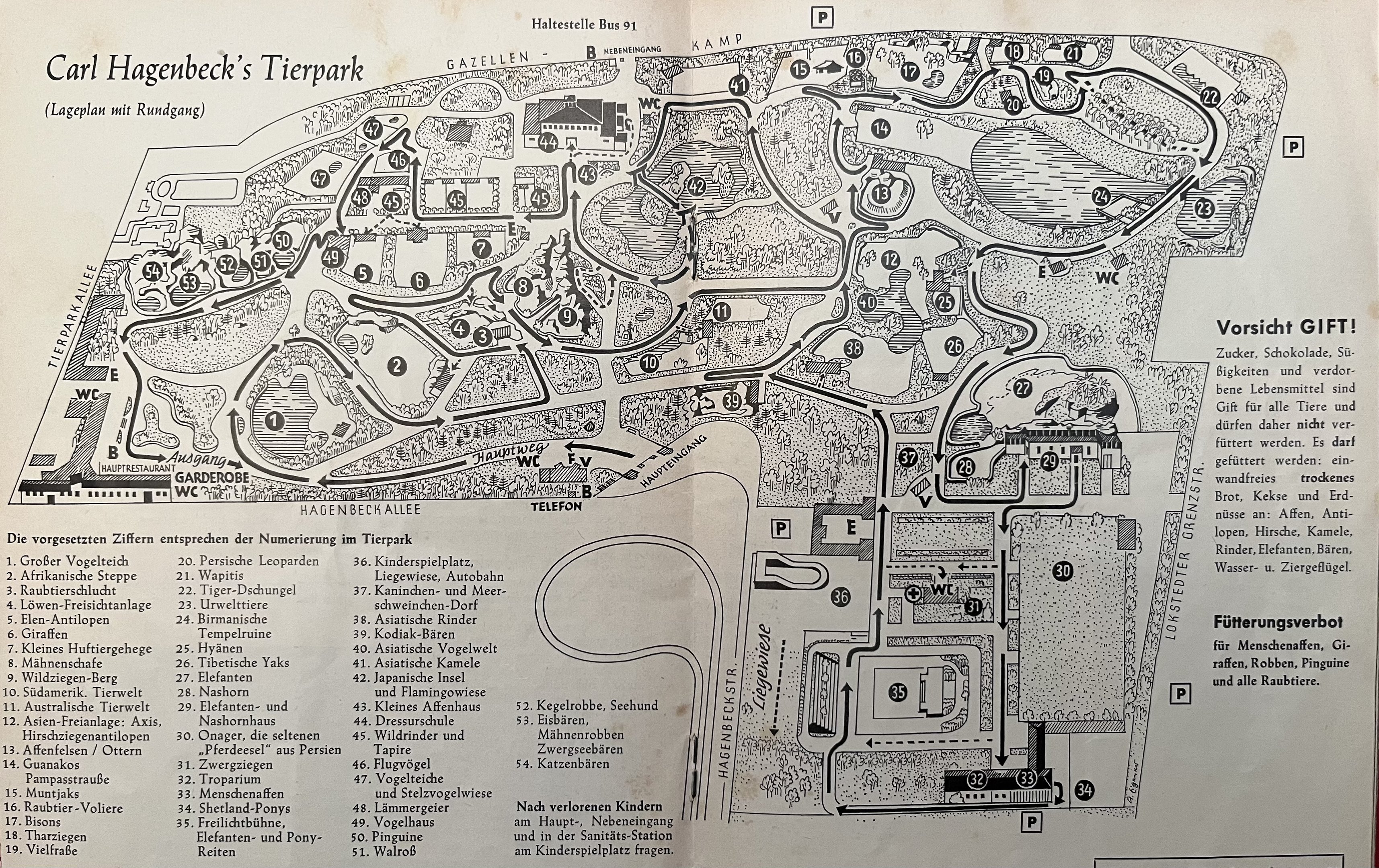 Zoo Map - 1964