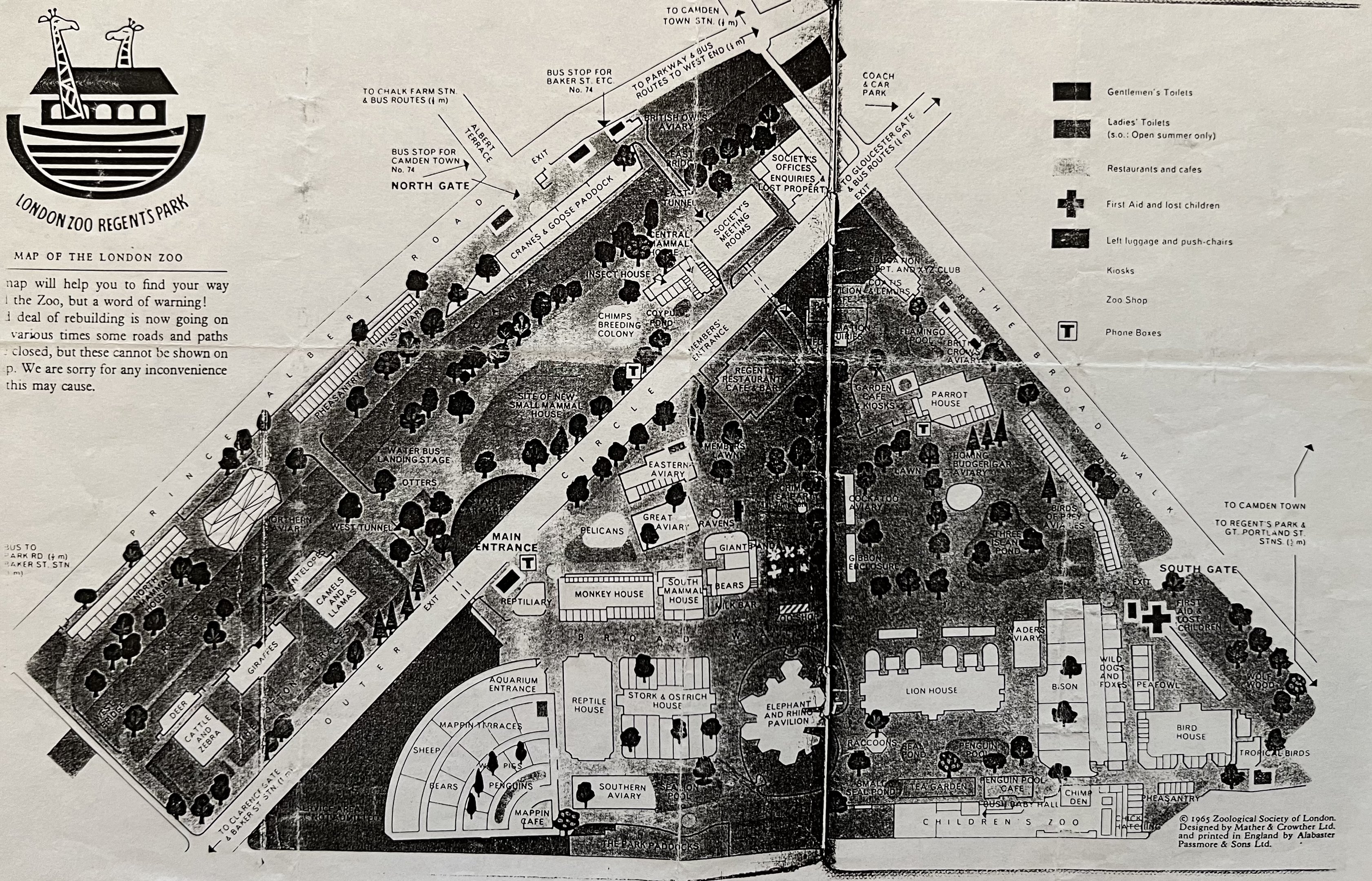 Zoo Map - 1965