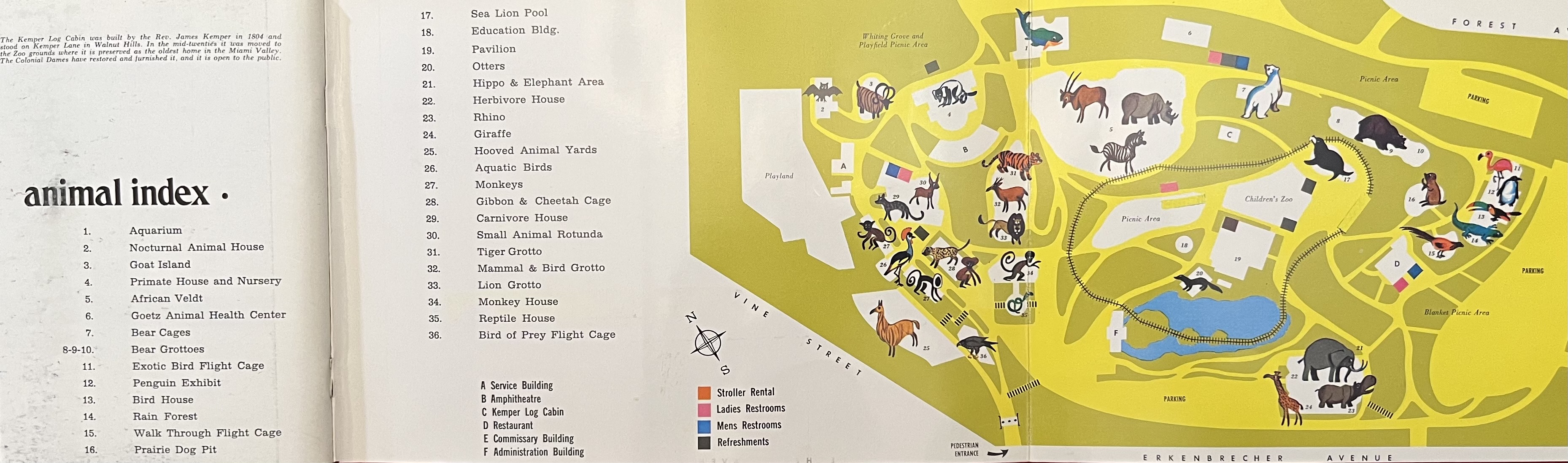 Zoo Map - 1969 (with index)