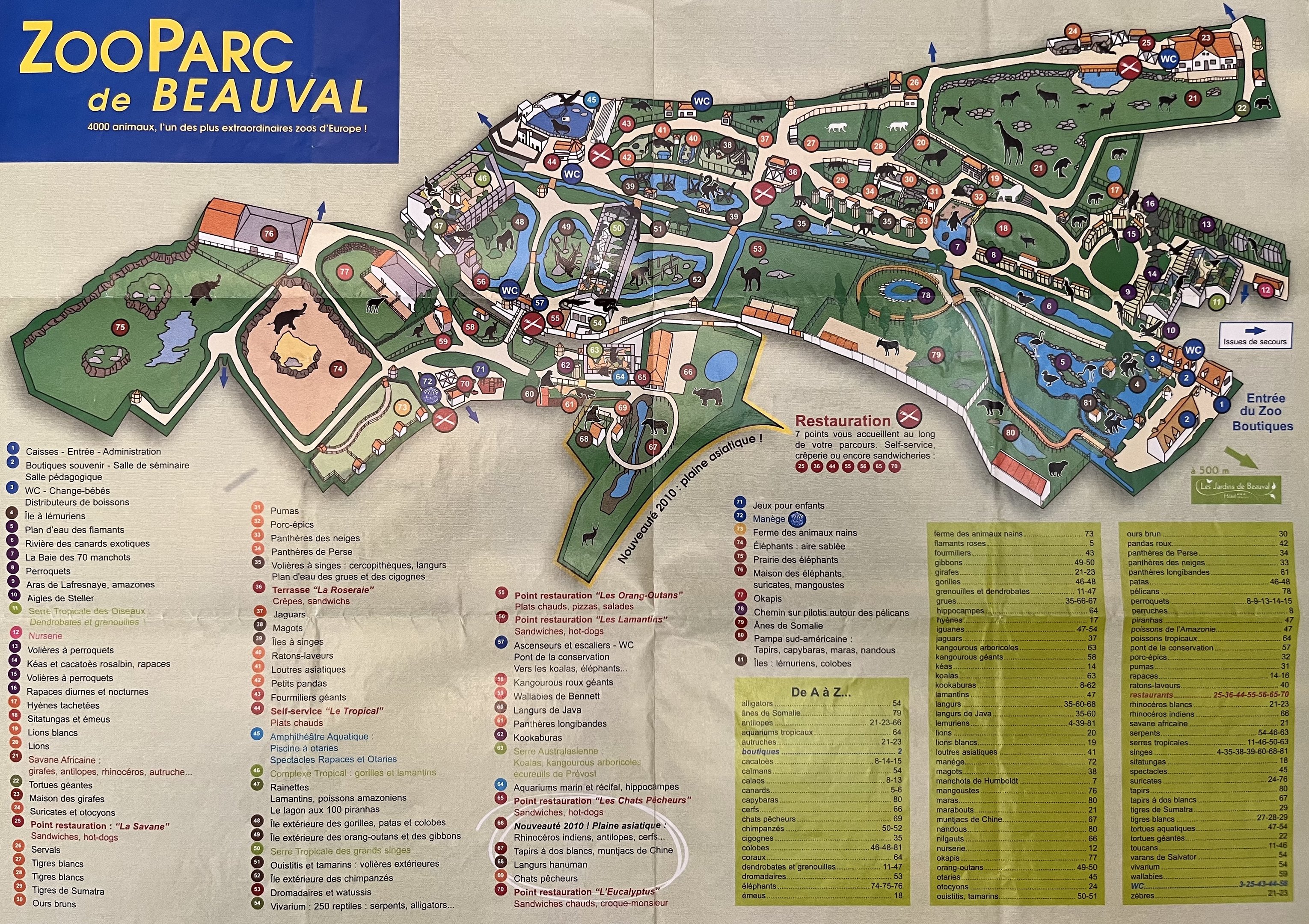 Zoo Map - 2010 (French)