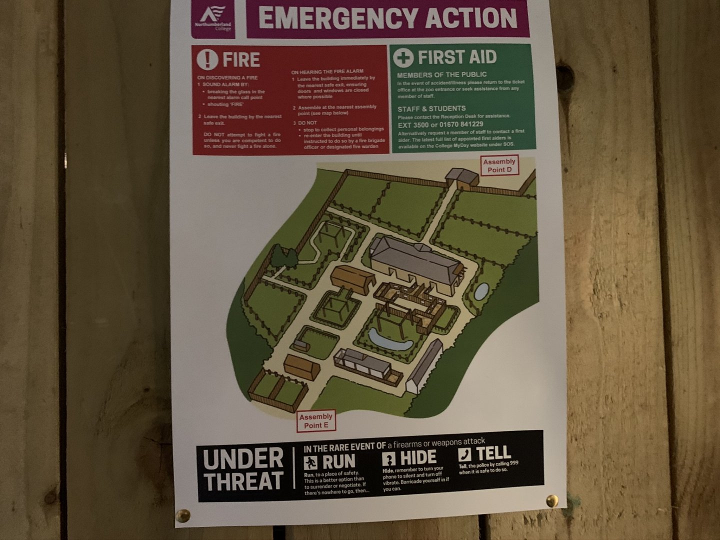 Zoo Map at Northumberland College Zoo (2020)