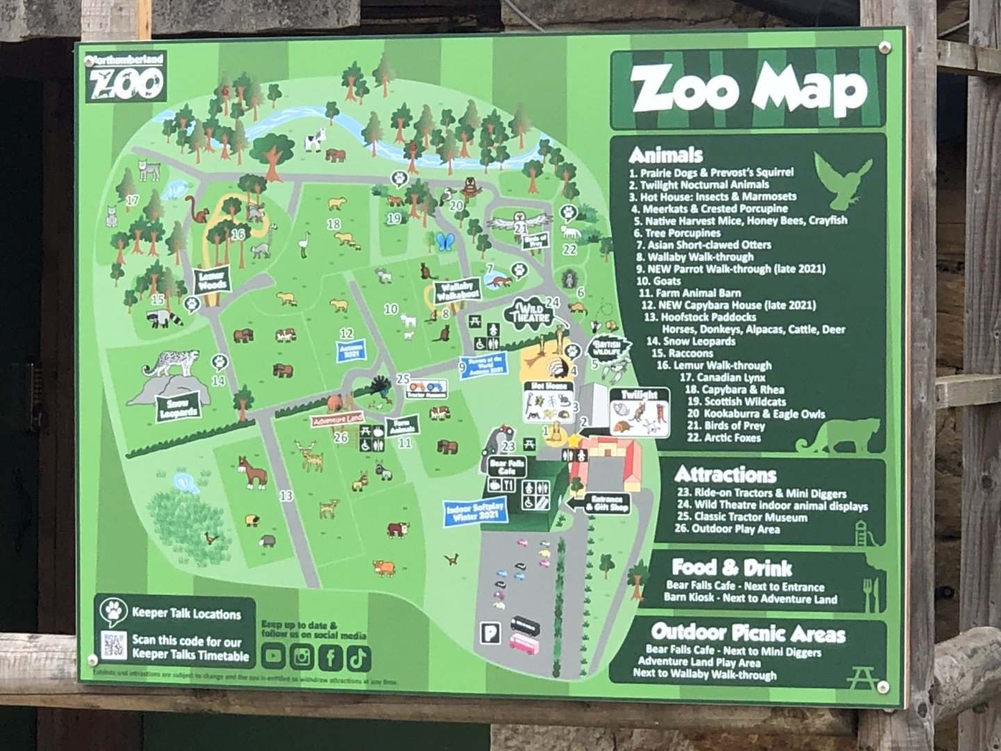Zoo Map at Northumberland Country Zoo (September 2021)