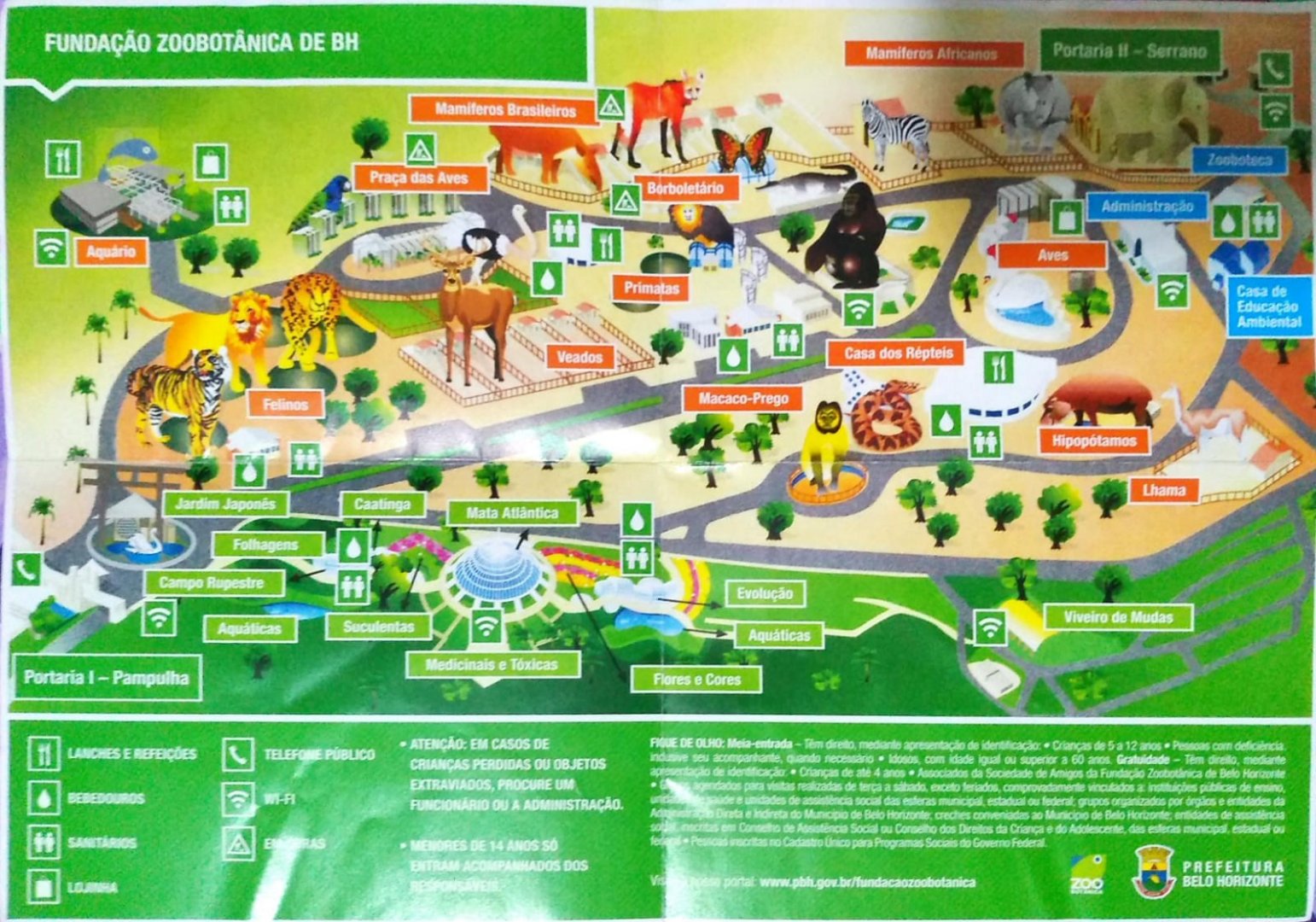 Zoo map - Belo Horizonte zoo