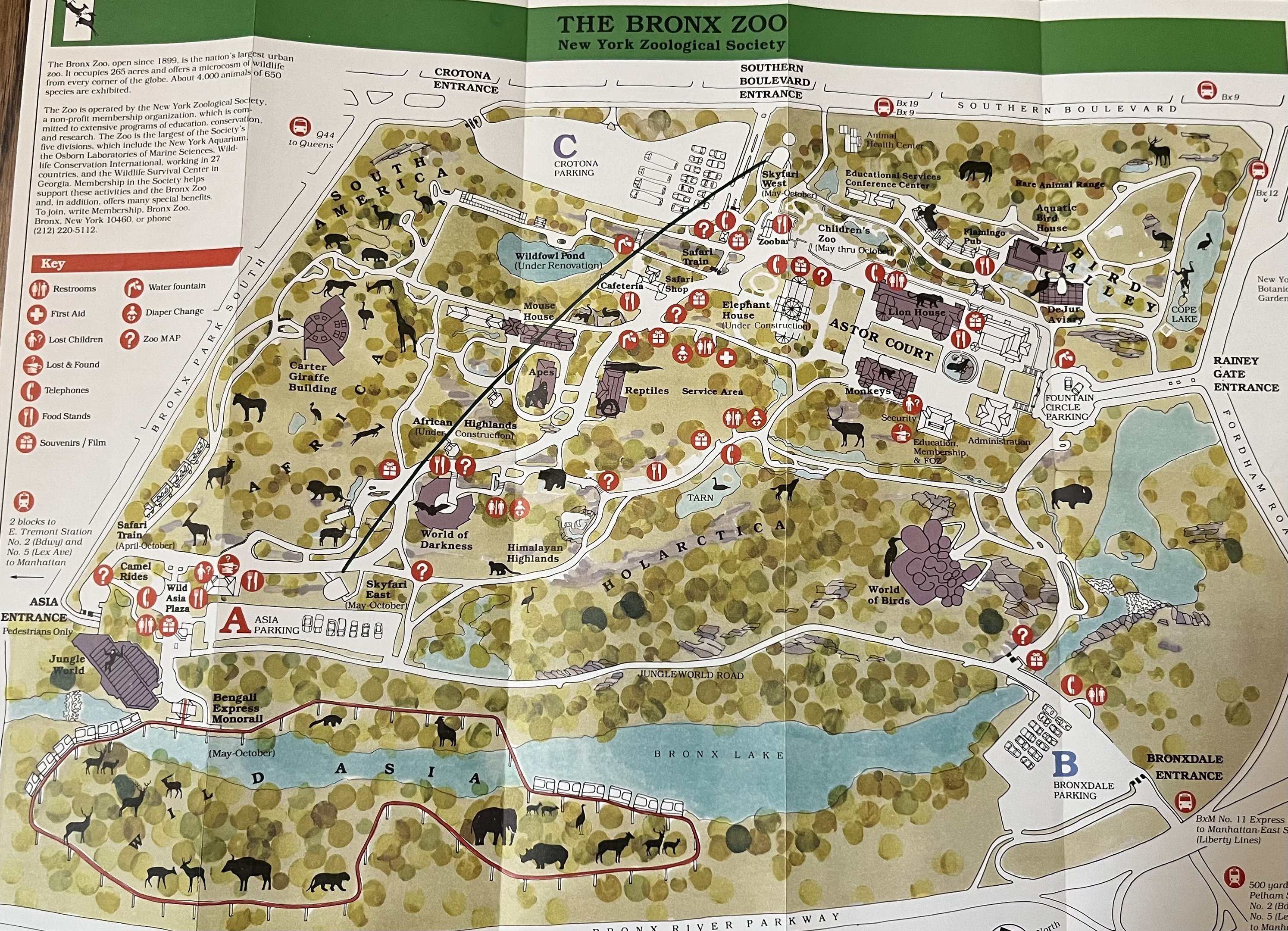 Zoo Map - circa 1988
