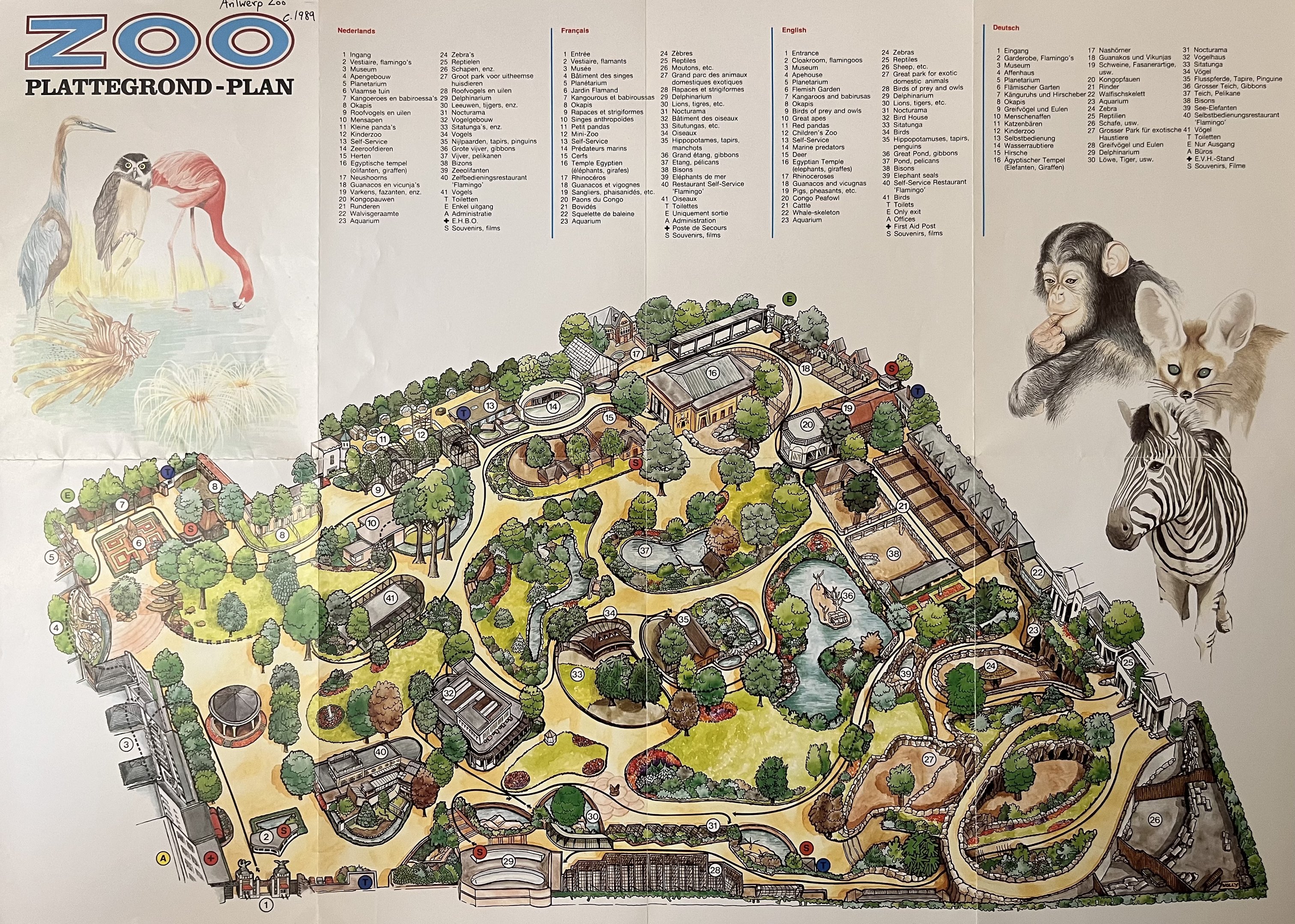Zoo Map - circa 1989