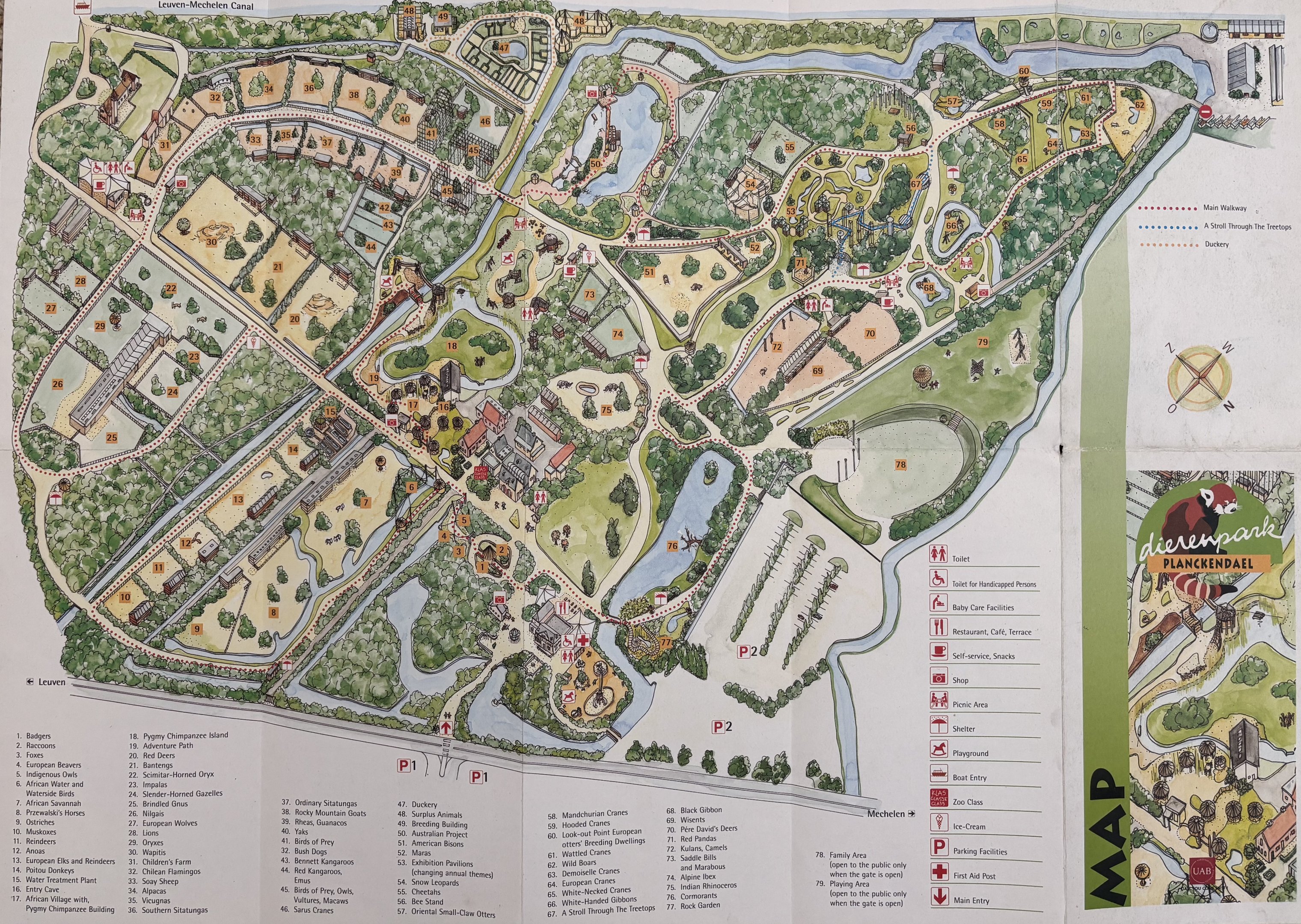 Zoo Map - circa 1993-1999