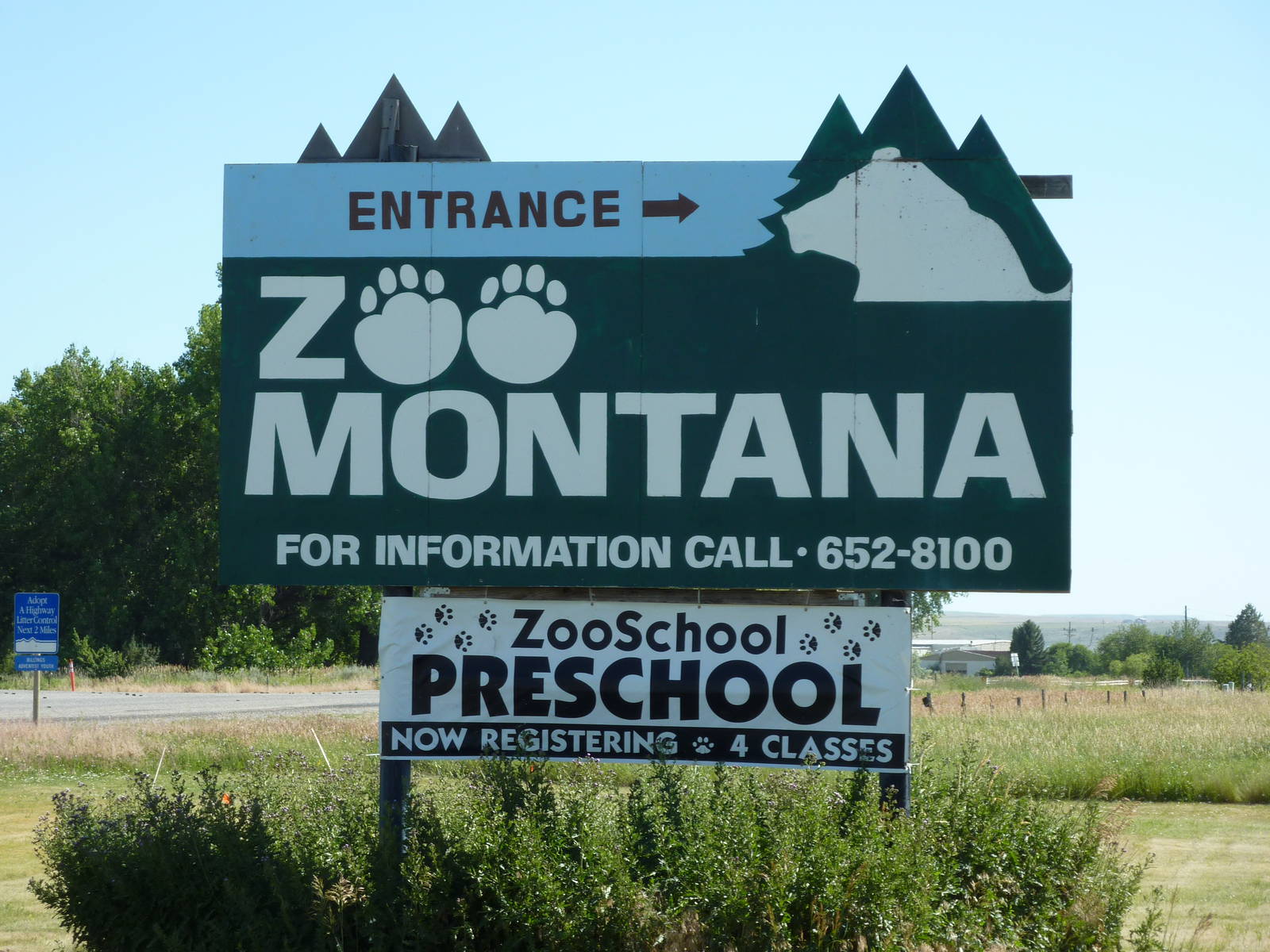 Zoo Montana - Sign