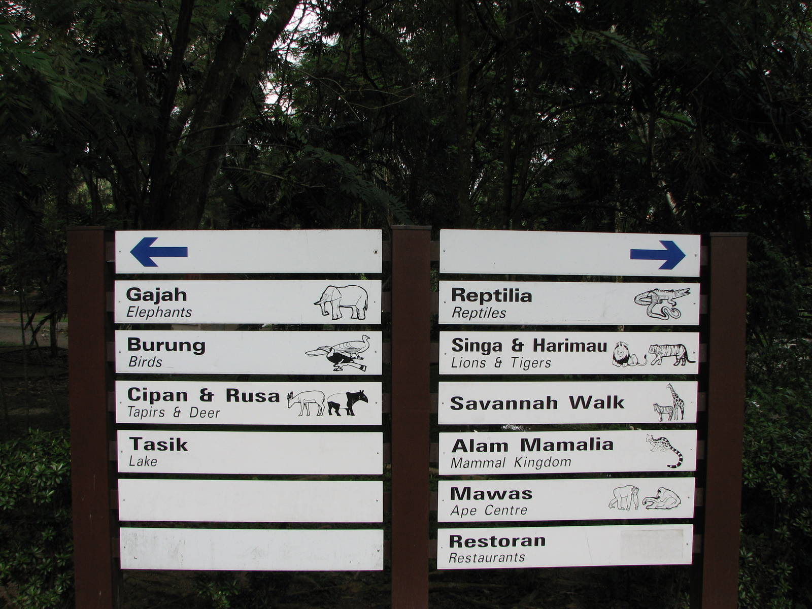 Zoo Negara Malaysia - Example of sign post