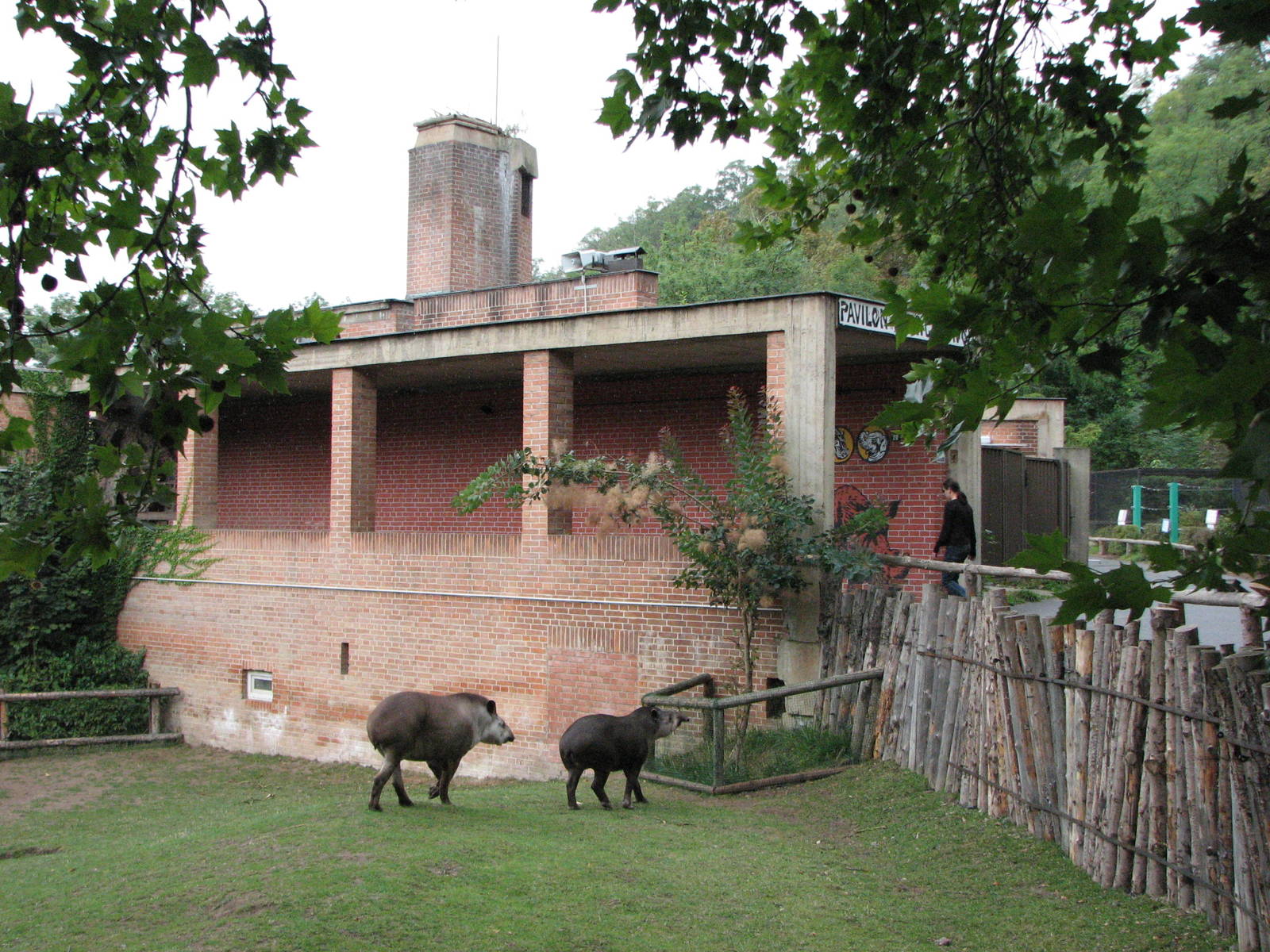 Zoo Praha - Brazilian Tapir exhibit and entrance to the Elephant Pavilion