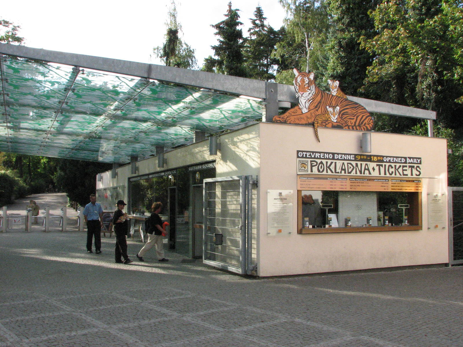 Zoo Praha - Entrance to Prague Zoo in the afternoon