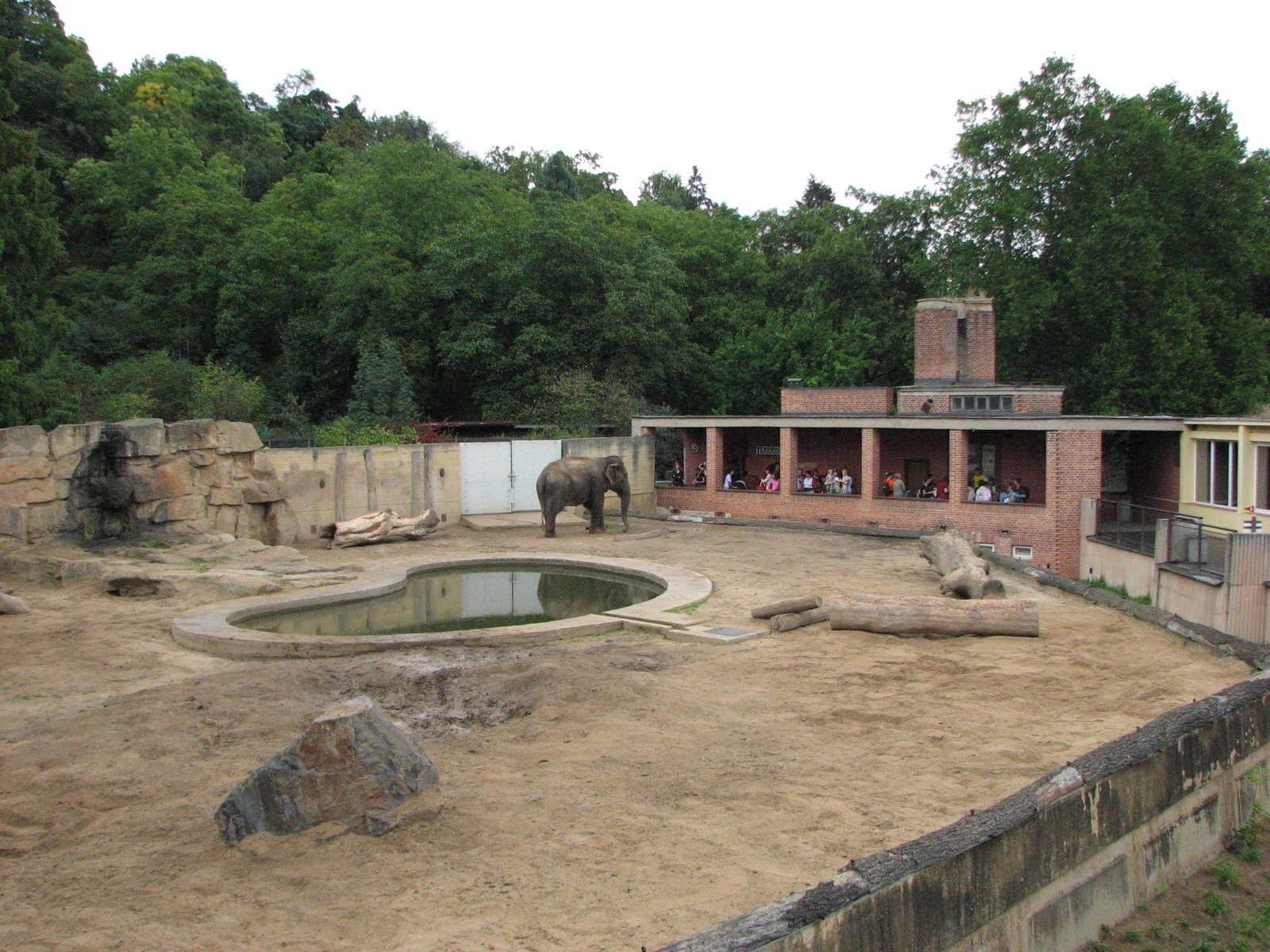Zoo Praha - View of the Elephant exhibit from the viewing deck