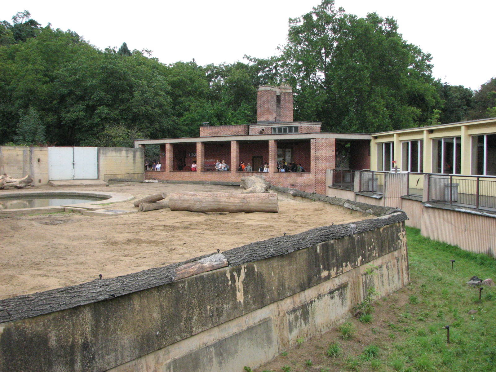 Zoo Praha - View of the Elephant exhibit moat looking from the viewing deck