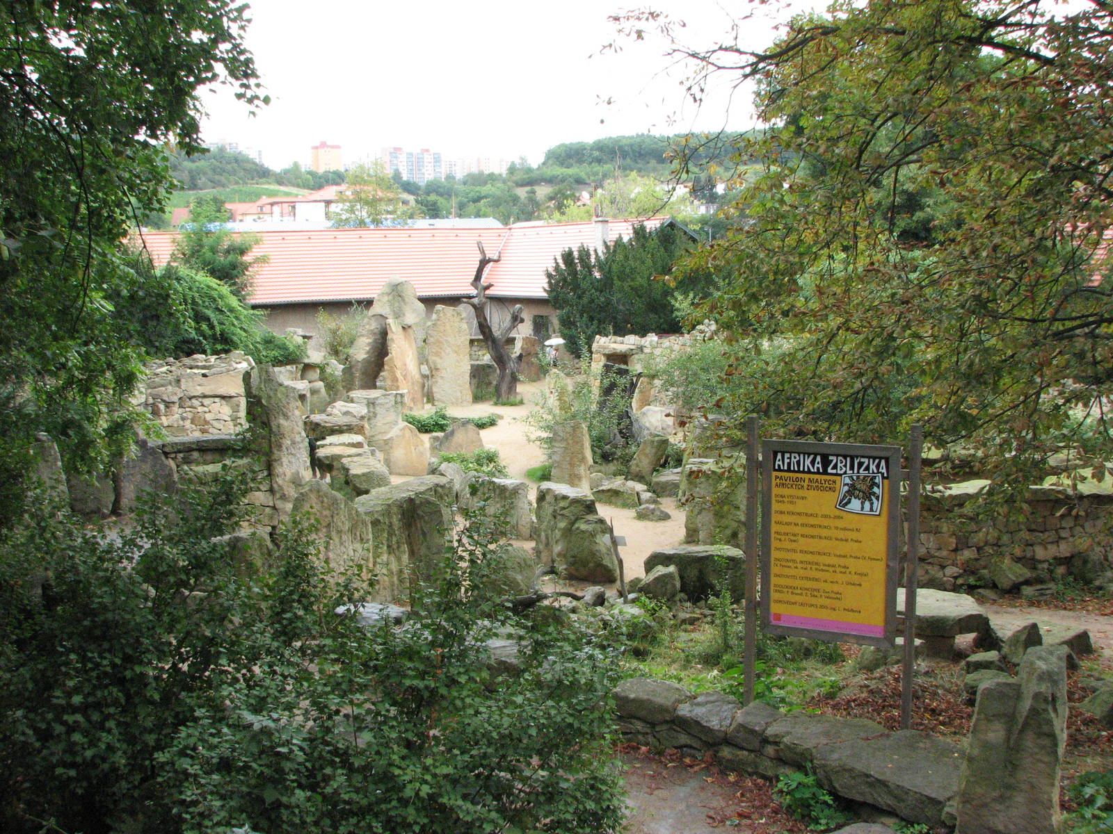 Zoo Praha - View of the exhibit complex outside the Africa House