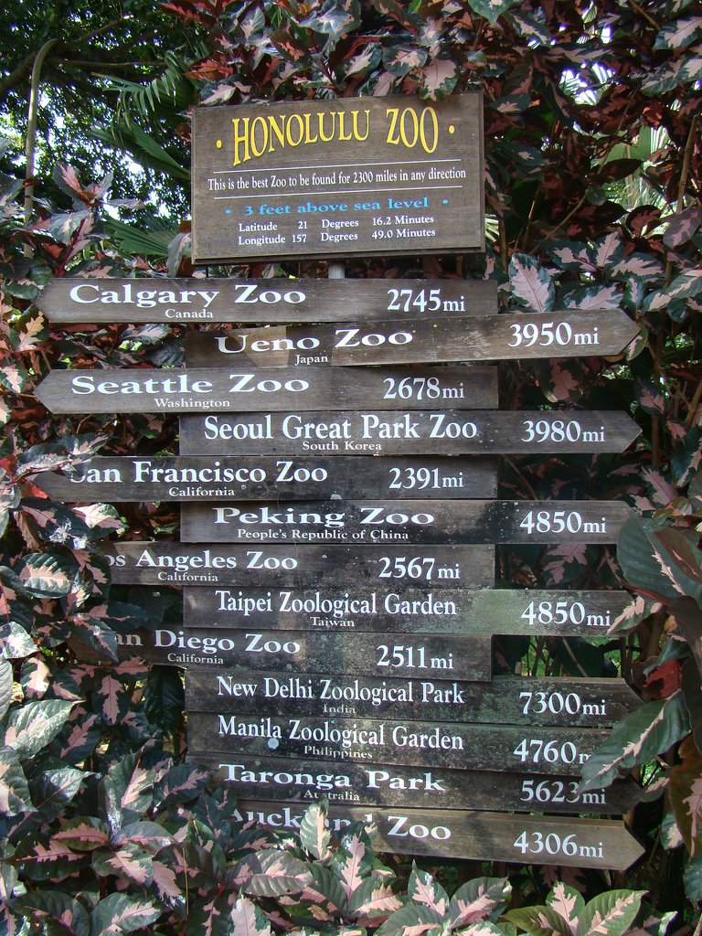 Zoo sign at the Honolulu Zoo