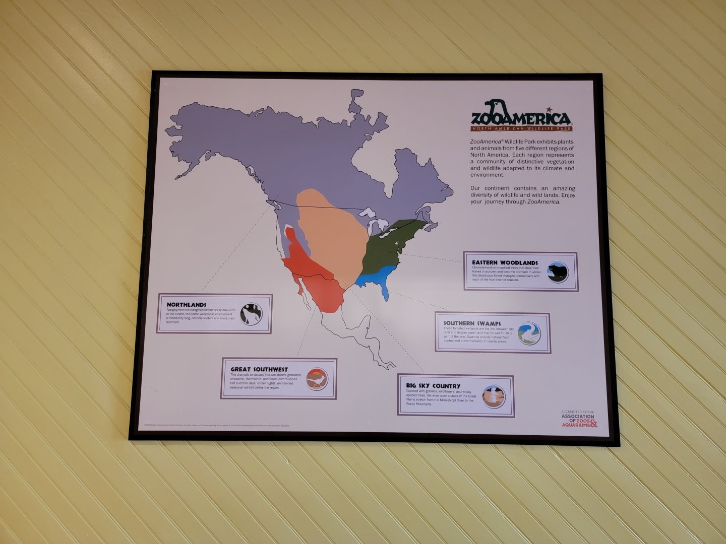 ZooAmerica - Large map of areas the zoo features