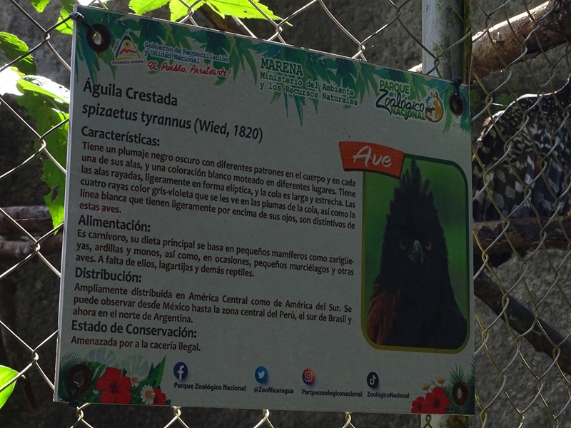 Zoológico Nacional de Nicaragua: signage example