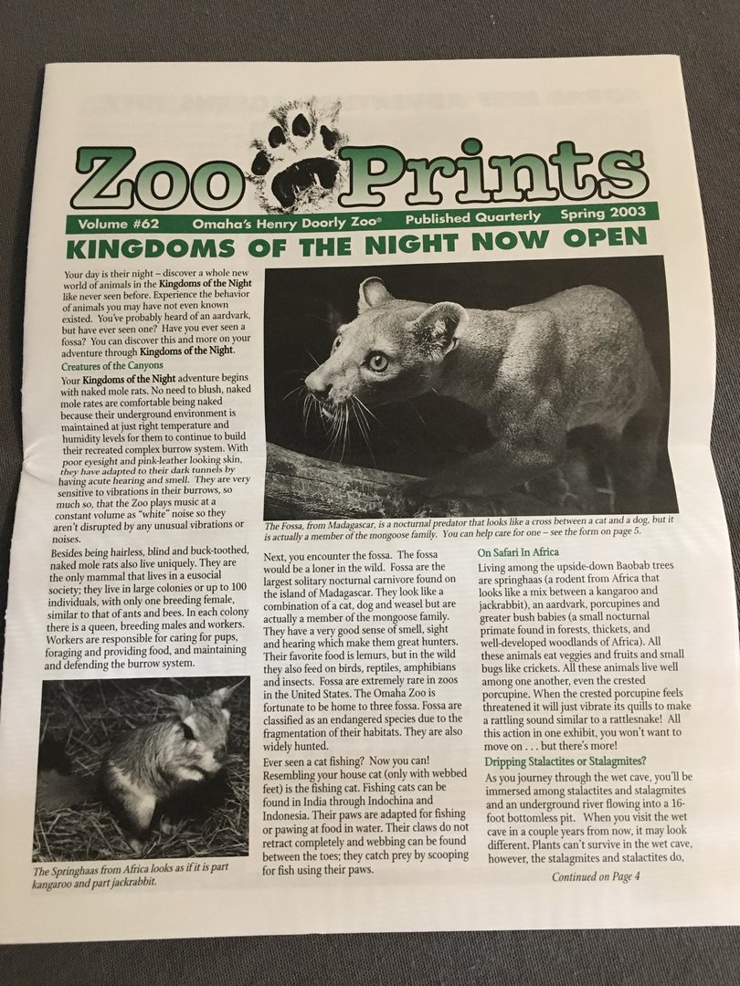 ZooPrints Spring 2003 - KOTN Opening Article