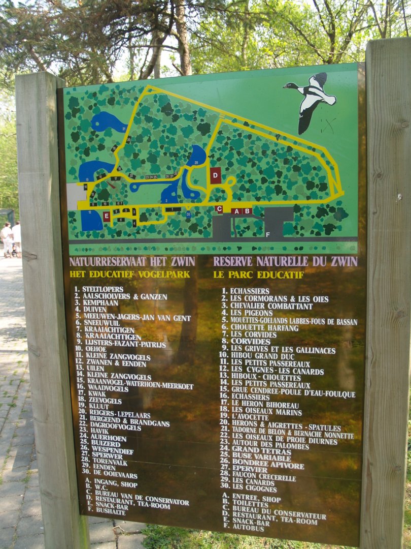 Zwin Bird Park (Now closed and demolished) - Map of the bird park, 2007-04-22